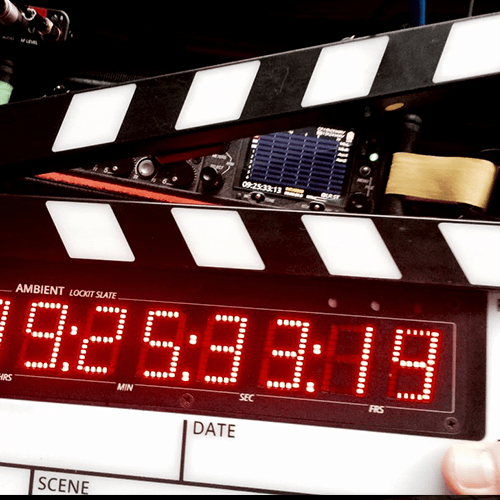 clapperboard, smart slate, lockit, ambient, sound devices, timecode, wireless, TC, LED, ACN, date, scene, clap